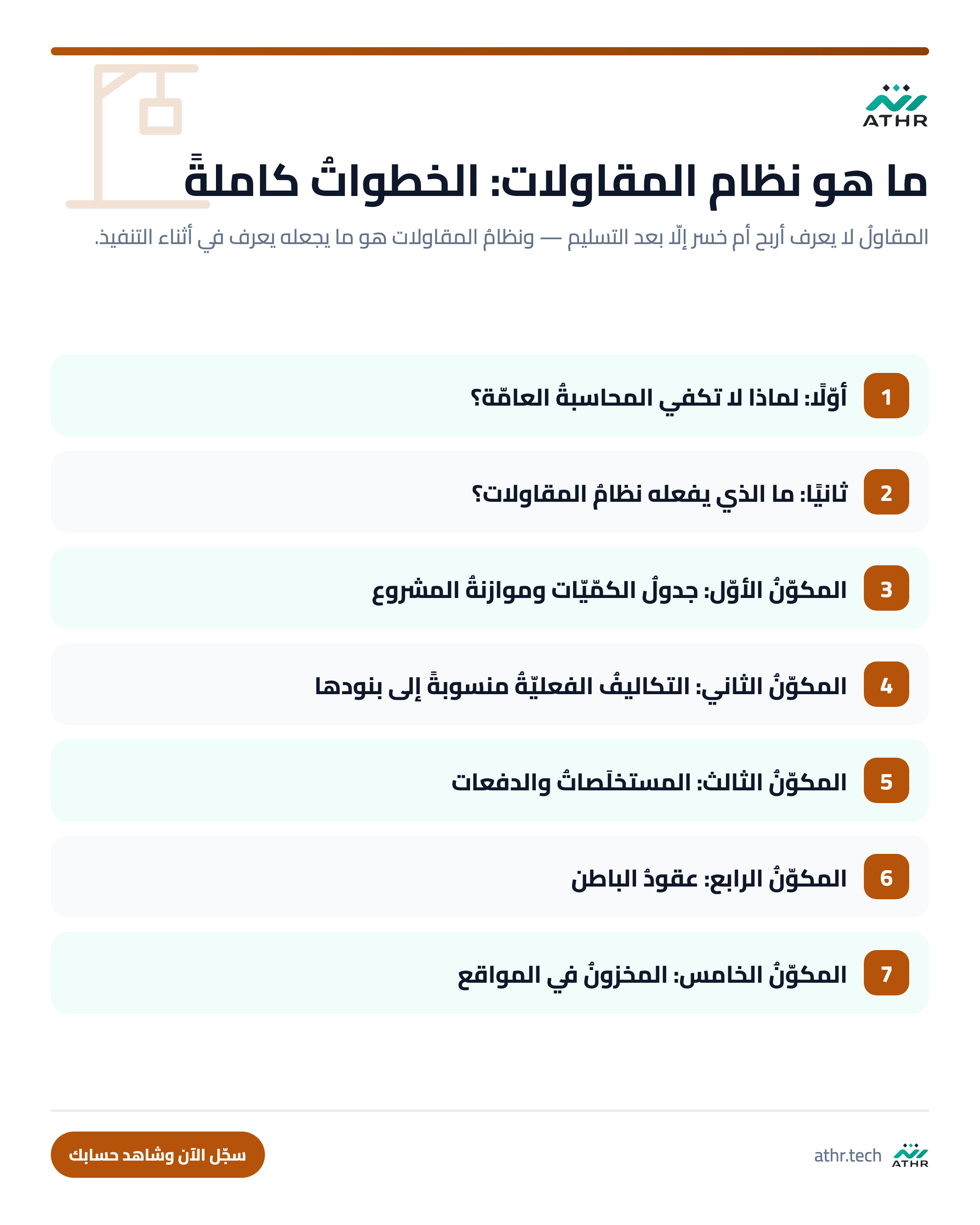 ما هو نظام المقاولات والإنشاءات؟ ولماذا تحتاجه منشأتك — الخطواتُ كاملةً بالترتيب