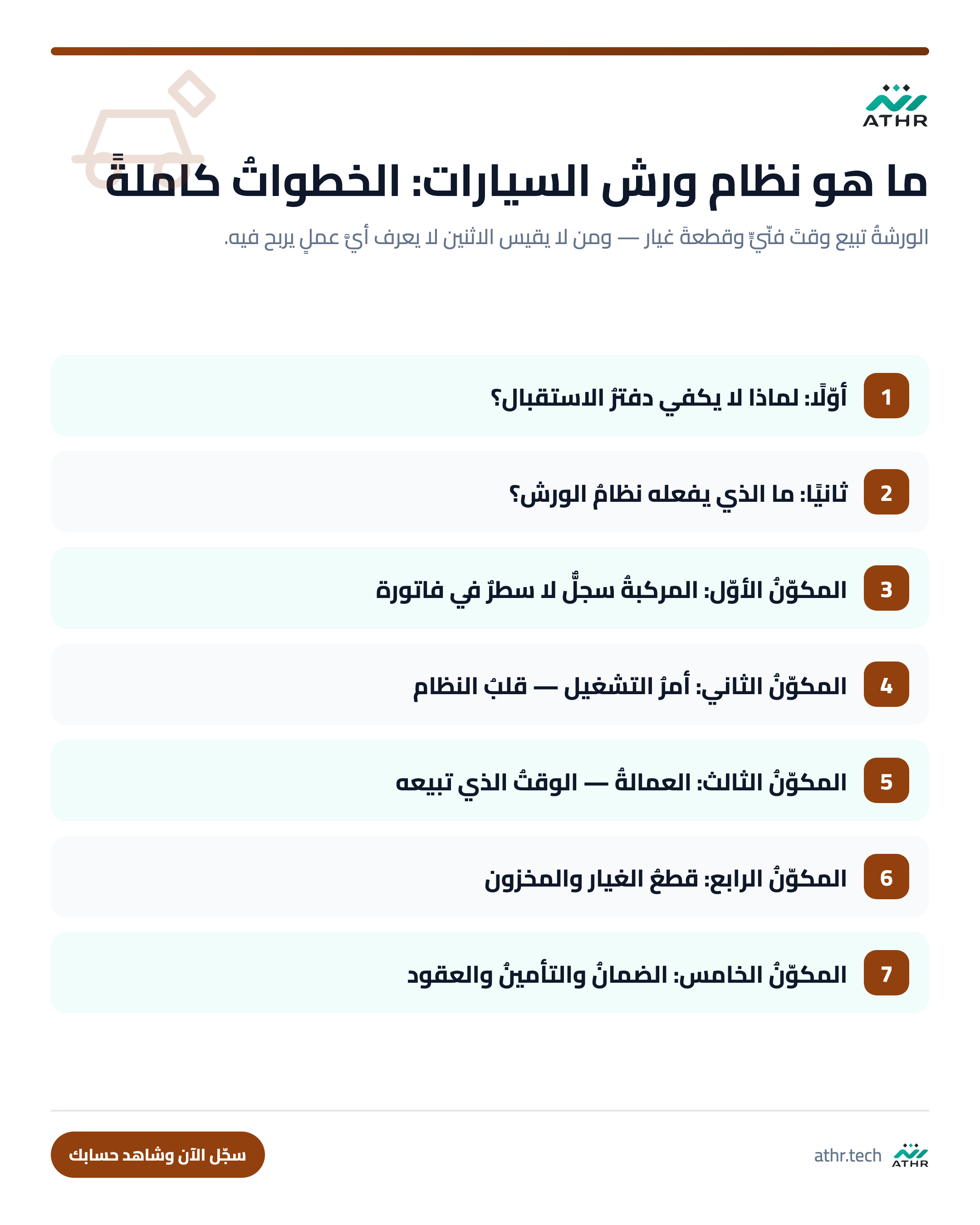 ما هو نظام صيانة السيارات والورش؟ ولماذا تحتاجه منشأتك — الخطواتُ كاملةً بالترتيب