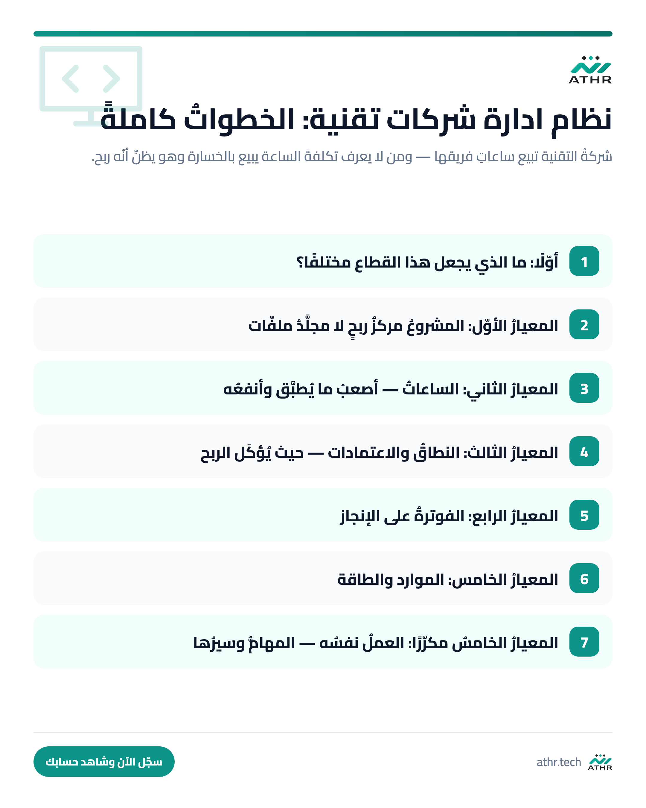نظامُ إدارة التقنية والإعلام: ما يحتاجه القطاعُ فعلًا — الخطواتُ كاملةً بالترتيب