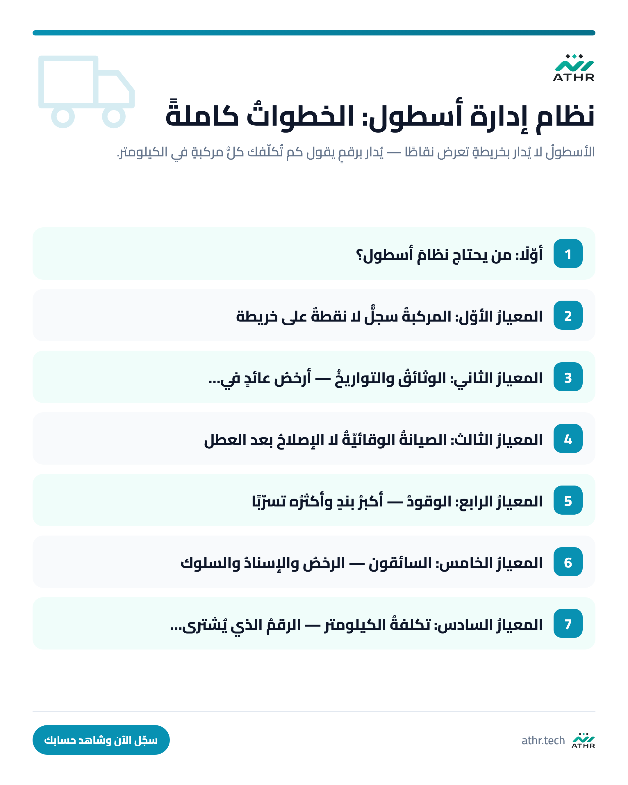 نظامُ إدارة أسطول: تتبّعٌ وصيانةٌ وتكلفةٌ لكلّ مركبة — الخطواتُ كاملةً بالترتيب